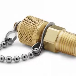 QTFT-2MB0 1/4" male NPT x male Quick-test, no check-valve, with cap and chain, brass