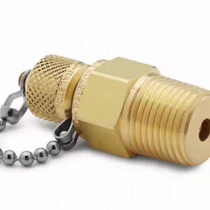 QTFT-4MB1 1/2" male NPT x male Quick-test, with check-valve, with cap and chain, brass