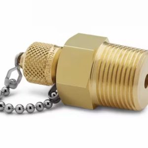 QTFT-6MB0 3/4" male NPT x male Quick-test, no check-valve, with cap and chain, brass