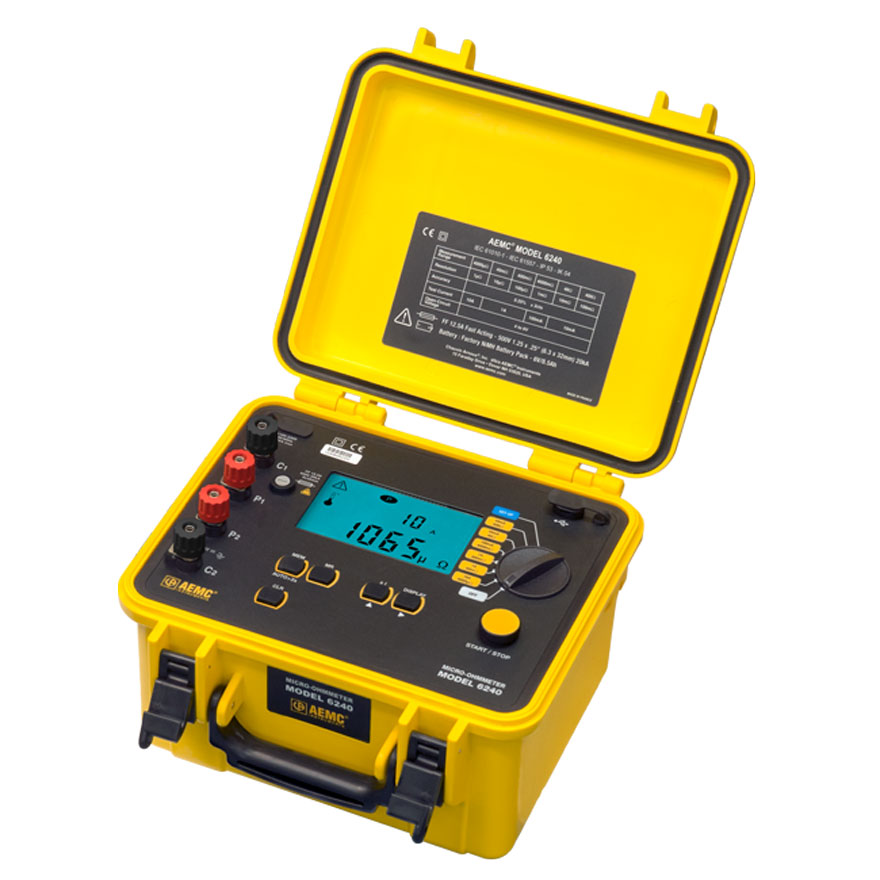 Micro-Ohmmeter Model 6240 with Kelvin Clips & Probes